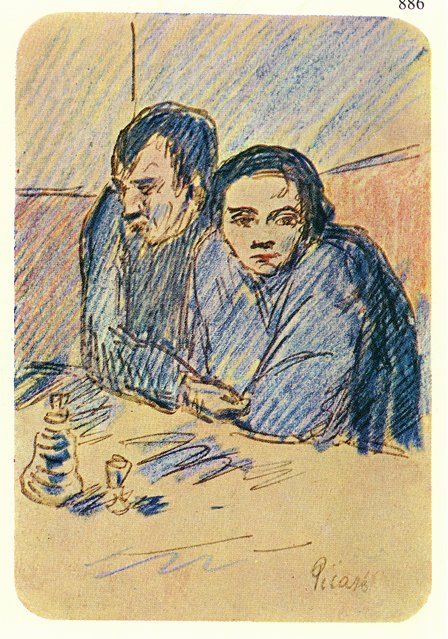 Picasso Man and woman in cafe. Study 1903